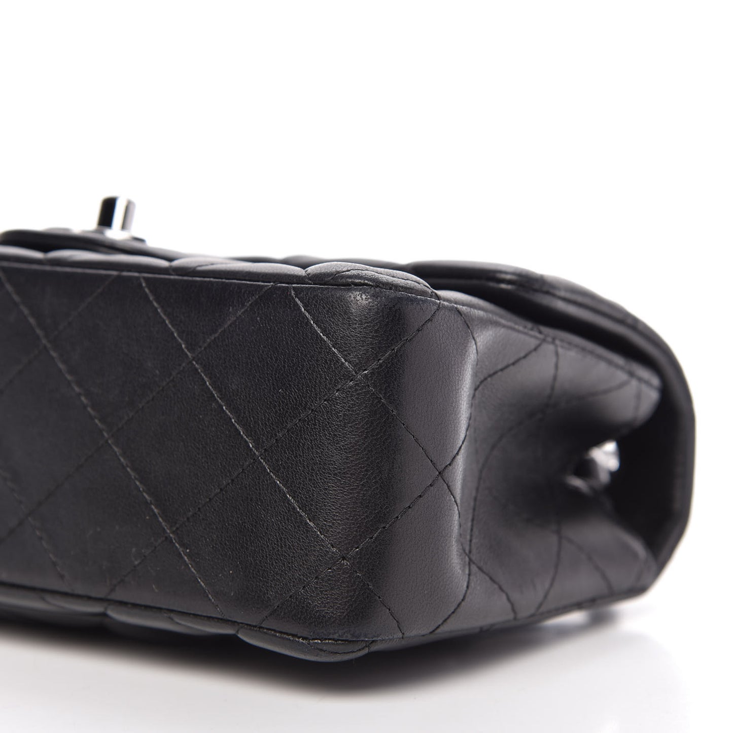 Lambskin Quilted Mini Rectangular Flap Black
