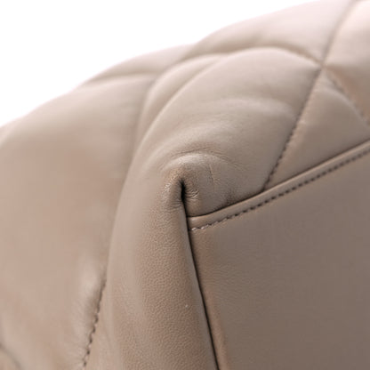 Saint Laurent Lambskin Quilted Medium Loulou Puffer Monogram Chain Satchel Dark Beige 11 of 16