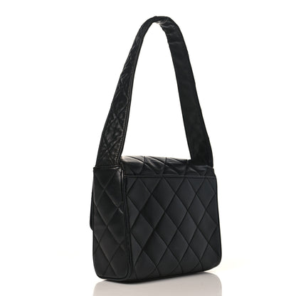Chanel Lambskin Quilted CC Flap Shoulder Bag Black 2 of 10