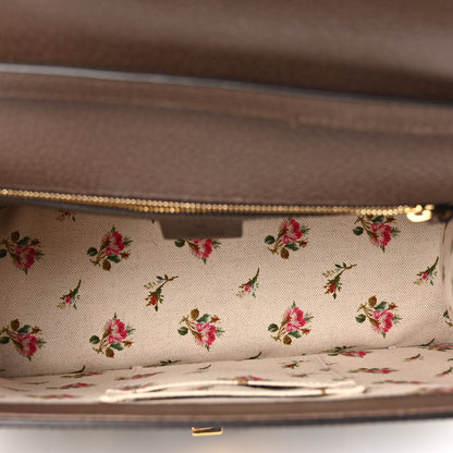 Gucci Calfskin Embroidered Medium Sylvie Top Handle Bag New Acero Multicolor 4 of 9