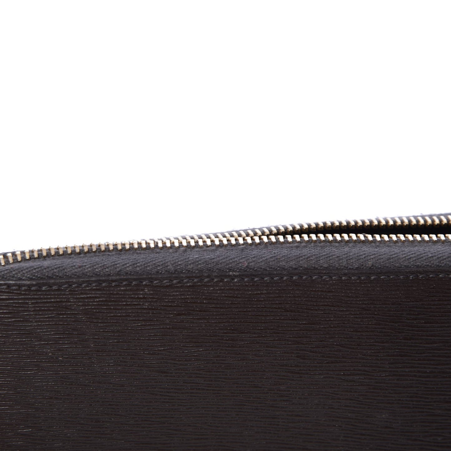 Calfskin Large Vertical Zip Around Wallet Brown