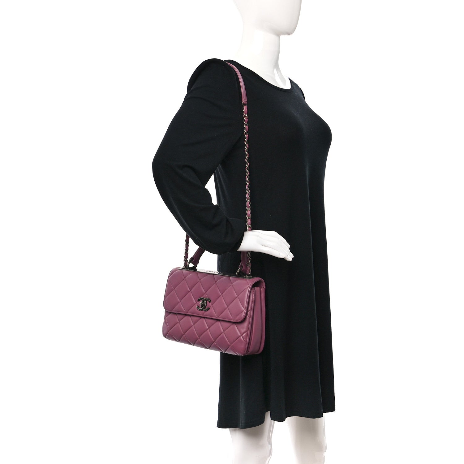 Chanel Lambskin Quilted Small Trendy CC Flap Dual Handle Bag Purple 2 of 10