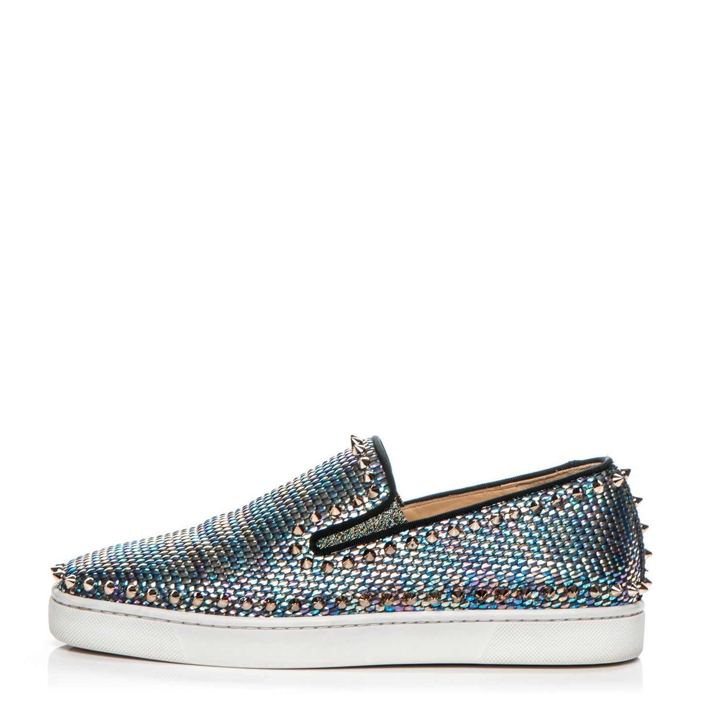 Mens Tresse Nacre Pik Boat Flats 41 Multicolor Colombe Metal