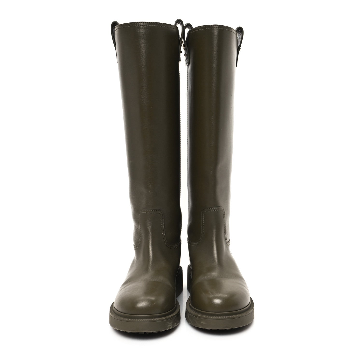 Fendi Calfskin Filo Boots 40 Green 3 of 9