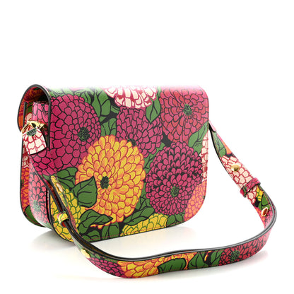 Gucci X KEN SCOTT New Shangai Calfskin Pomponica Print Horsebit 1955 Shoulder Bag  Multicolor Fuxia Pompon 3 of 10