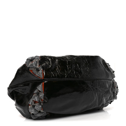 Fendi Crinkled Lambskin Embroidered Spy Black Multicolor 4 of 11