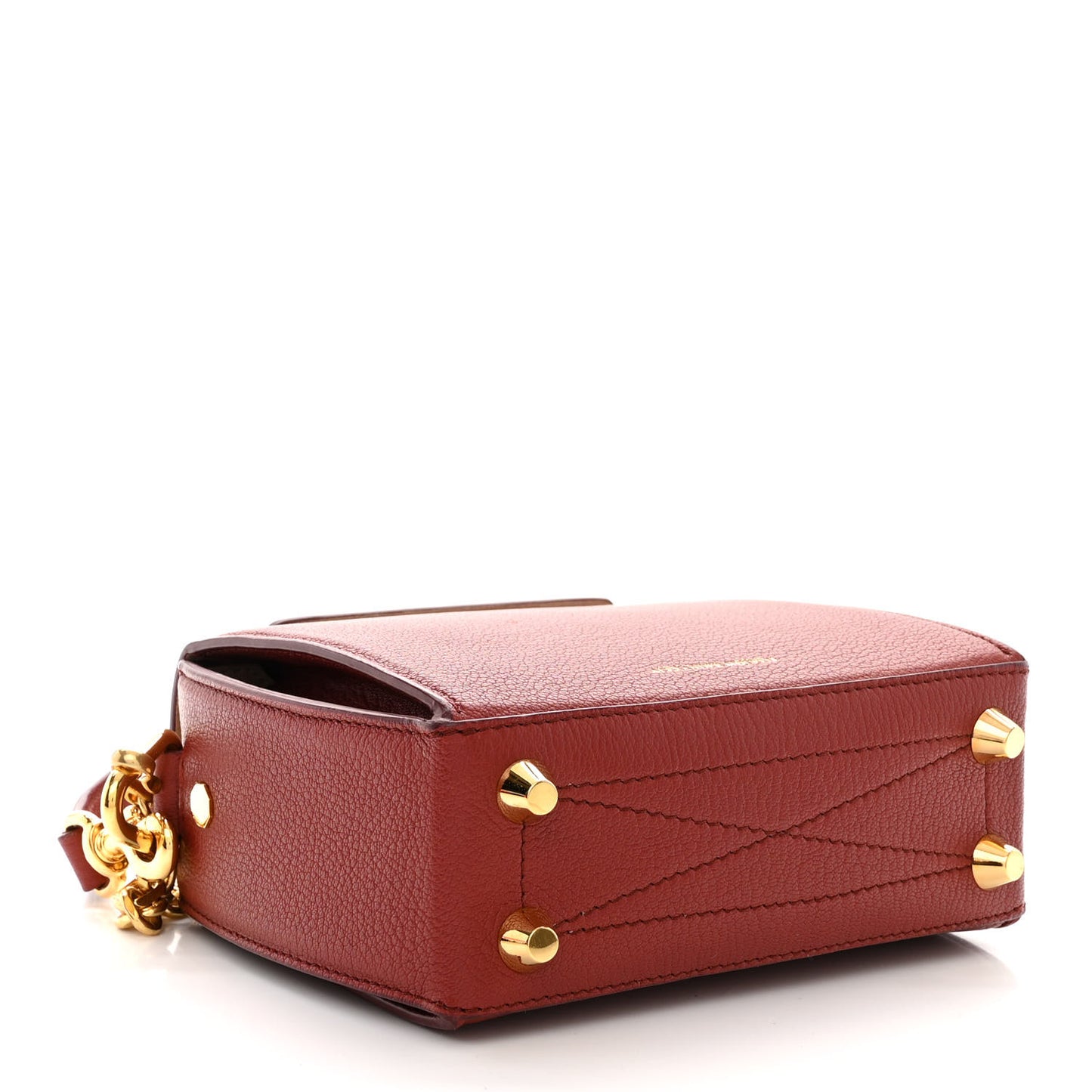 Silky Amish Grained Box Shoulder Bag 16 Lacquered Red