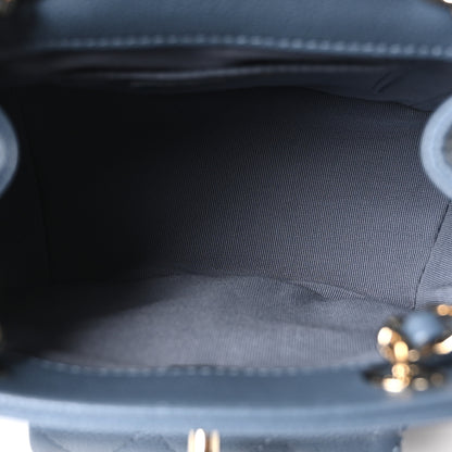 Chanel Shiny Caviar Quilted Small Duma Pockets Drawstring Backpack Blue 5 of 11