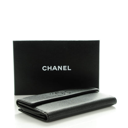 Chanel Caviar CC Long Flap Wallet Black 4 of 7
