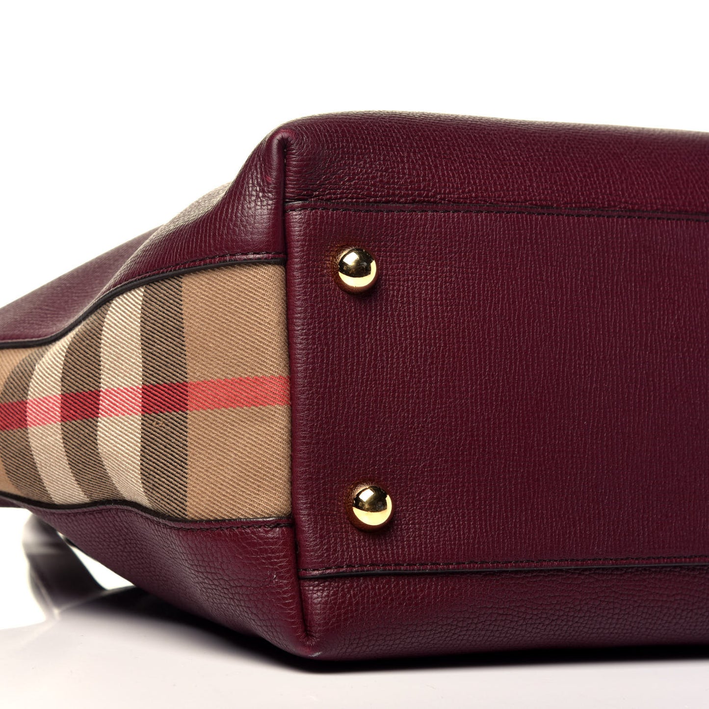 Derby Calfskin House Check Medium Welburn Tote Mahogany Red