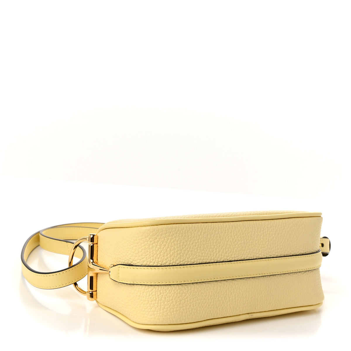 Gucci Grainy Calfskin Half Horsebit Mini Shoulder Bag Yellow 4 of 11