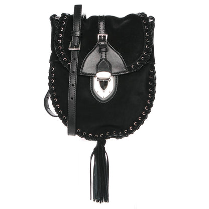 Prada Suede Tassel Crossbody Black 1 of 6