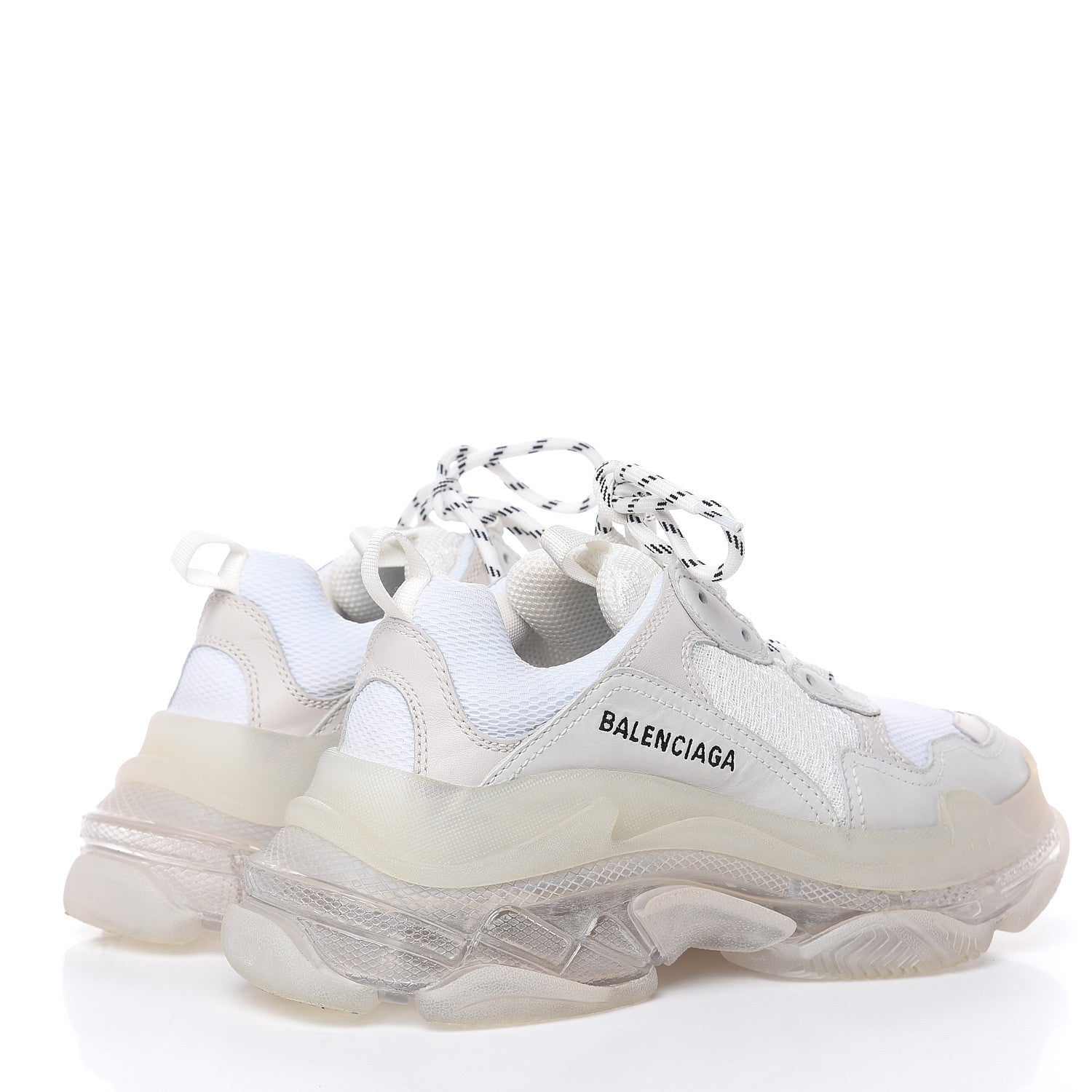 Balenciaga Fabric Mesh Clear Sole Womens Triple S Sneakers 39 White 4 of 8