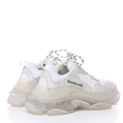Balenciaga Fabric Mesh Clear Sole Womens Triple S Sneakers 39 White 4 of 8