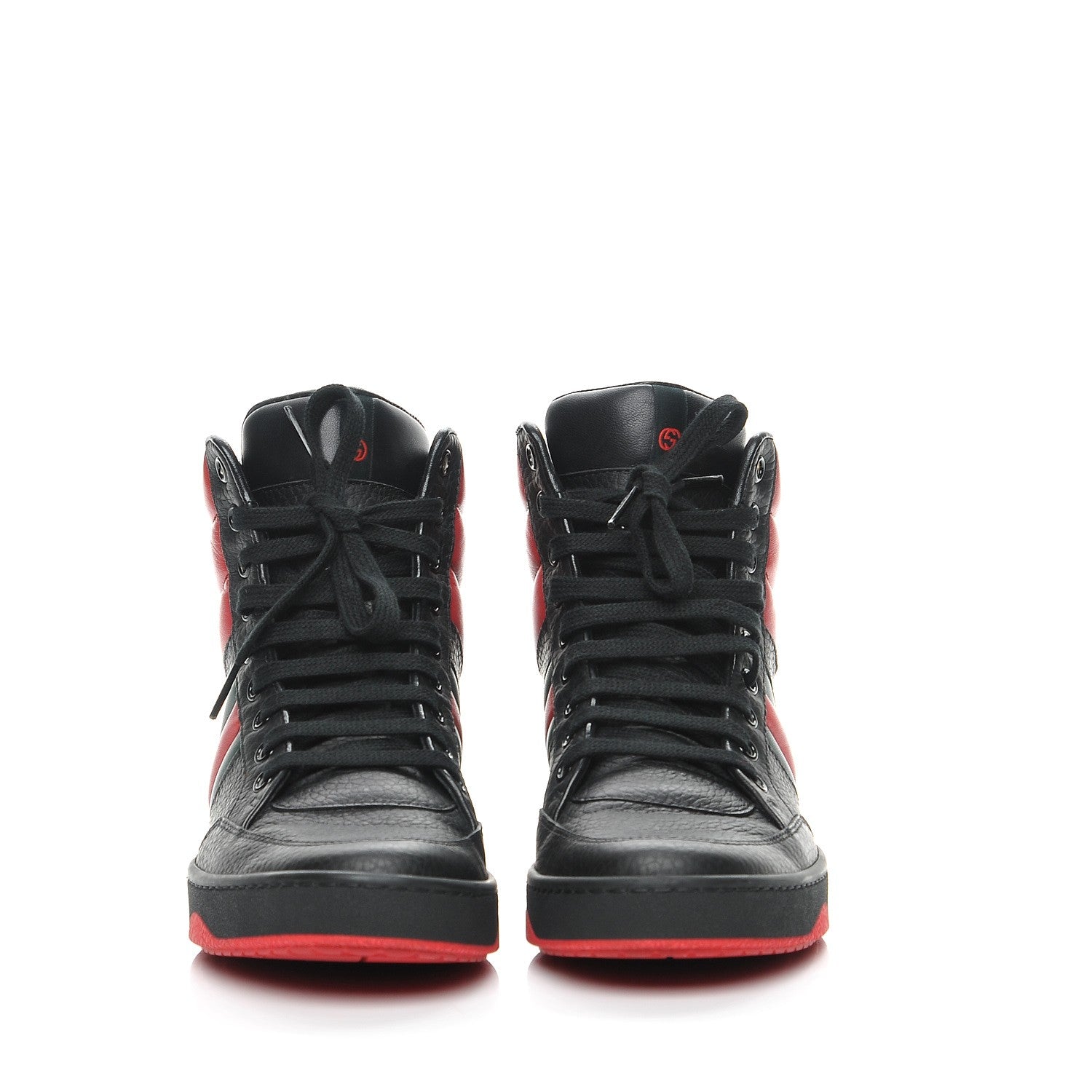 Gucci Calfskin New Praga Karibu High Top Sneakers 38 Black Red Green 2 of 9