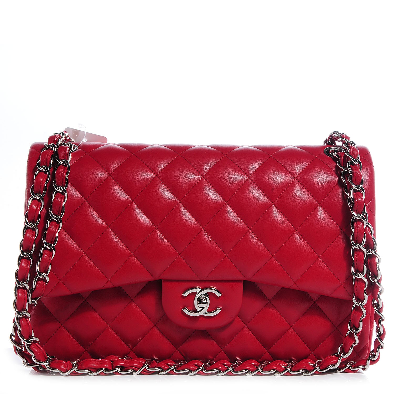 Chanel Lambskin Jumbo Double Flap Red 1 of 8