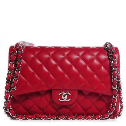 Chanel Lambskin Jumbo Double Flap Red 1 of 8