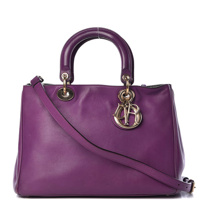 Christian Dior Smooth Calfskin Medium Diorissimo Tote Purple 3 of 17