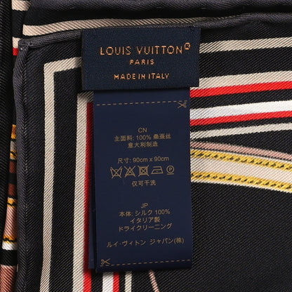 Louis Vuitton Silk Monogram Ultimate Square 90 Scarf Black 3 of 4