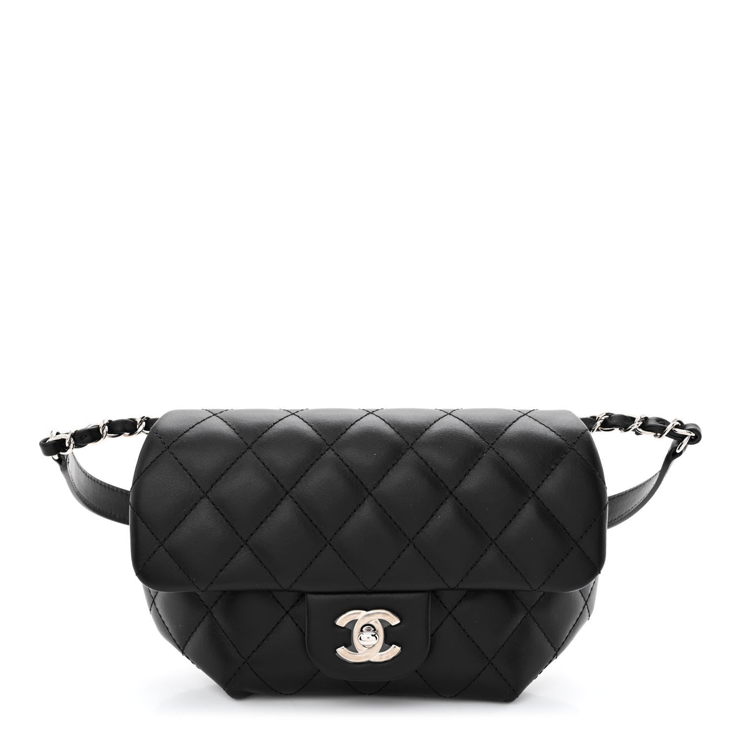 Chanel Calfskin Quilted CC Uniform Flap Belt Bag Black 1 of 11