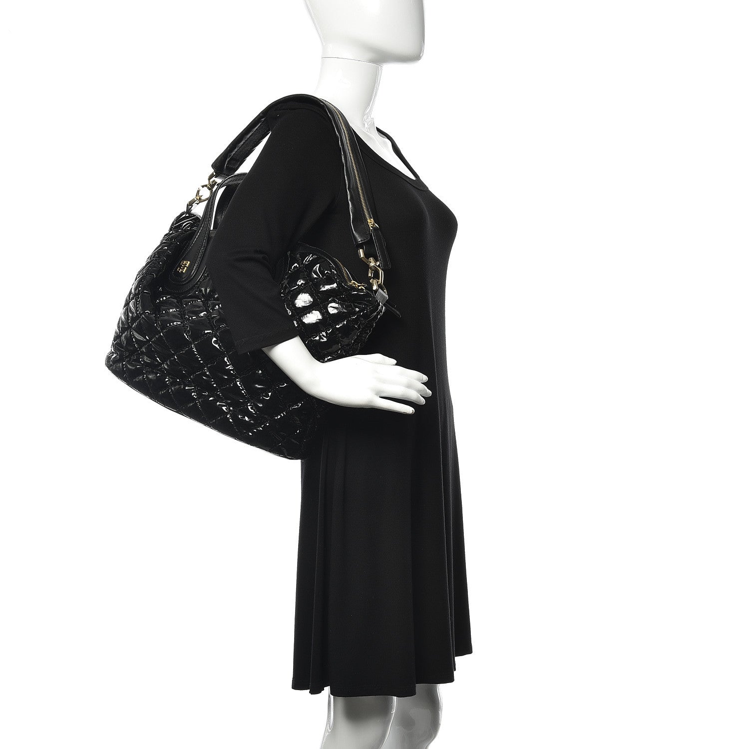 Givenchy Patent Quilted Medium Nightingale Black 2 of 15
