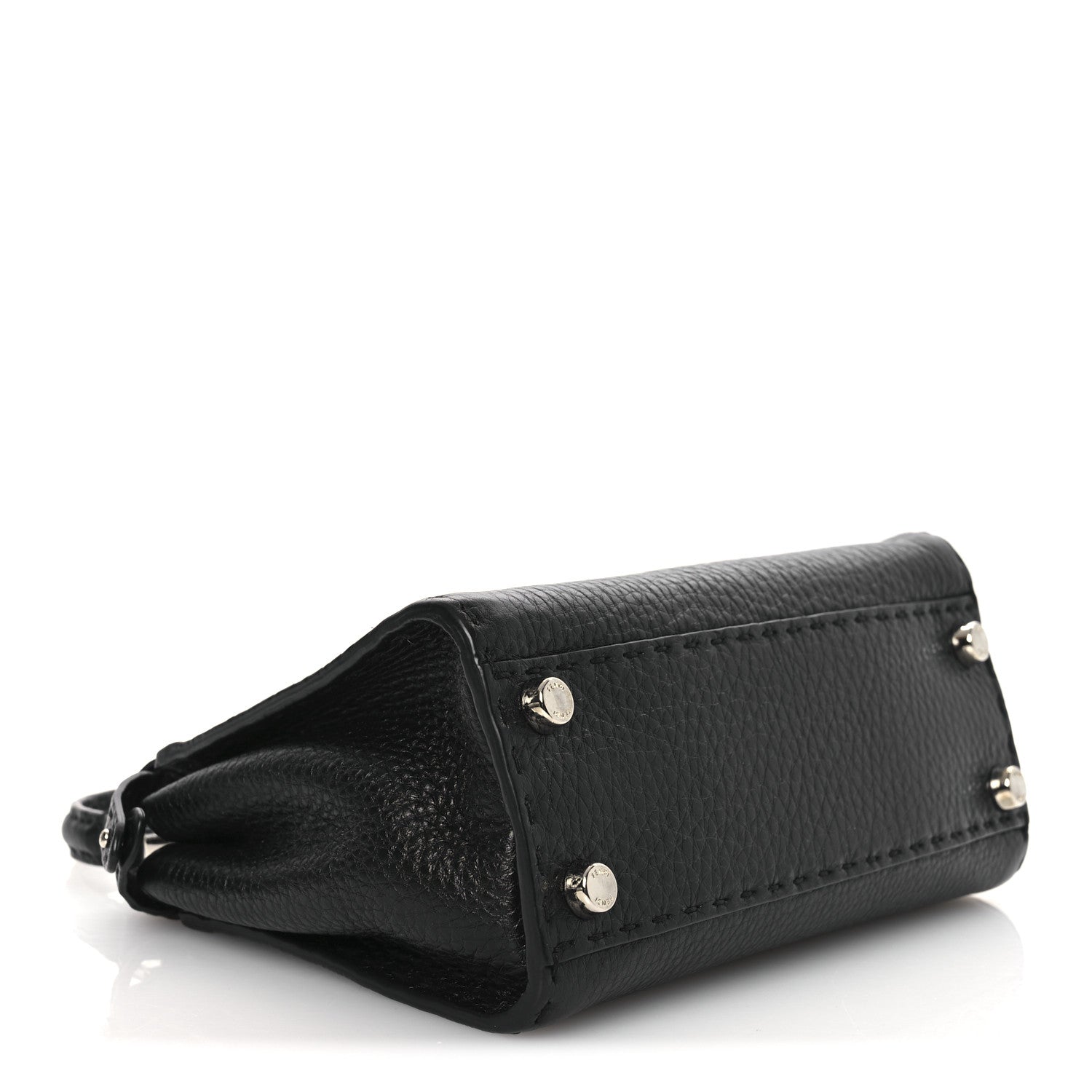 Fendi Cuoio Romano Selleria Bi-Color Mini Peekaboo Iconic Satchel Black Mou 4 of 10