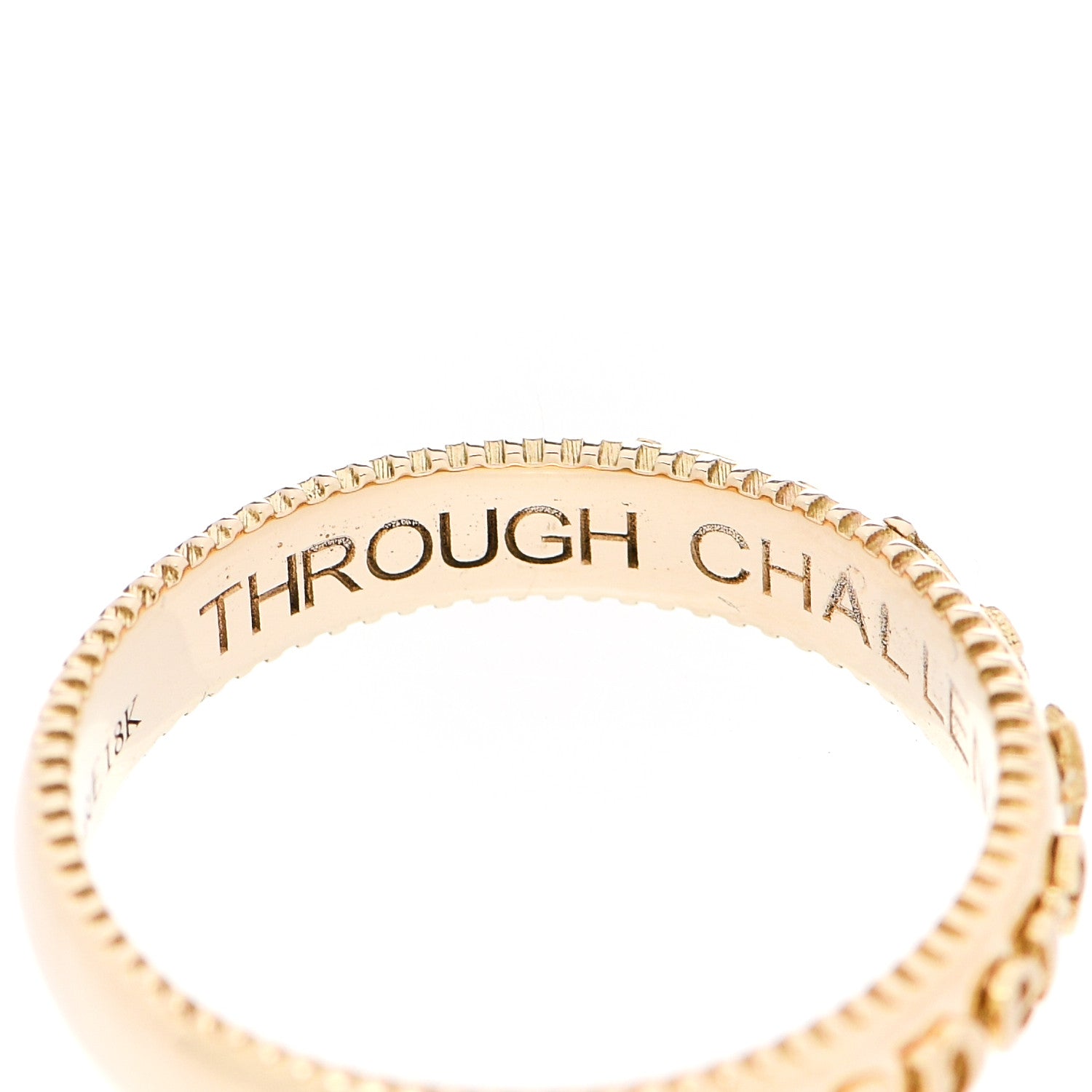 Foundrae 18K Yellow Gold Per Aspera Ad Astra Coin Edge Ring 54 6.75 5 of 8