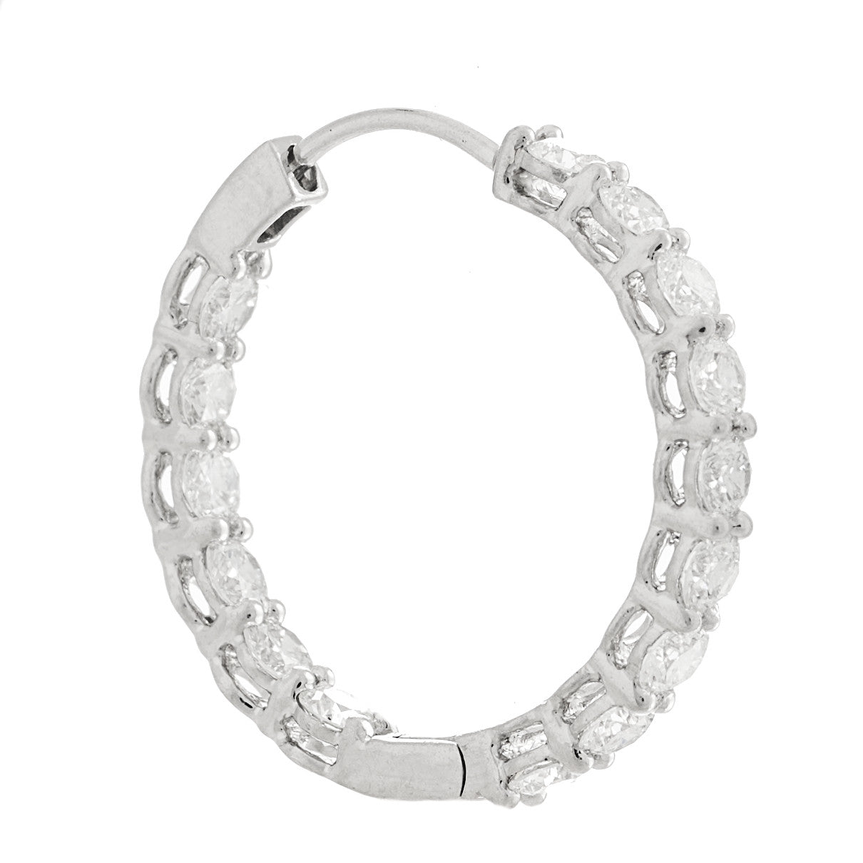 Tiffany Platinum Diamond 2.39ctw Inside-Out Hoop Earrings 3 of 6