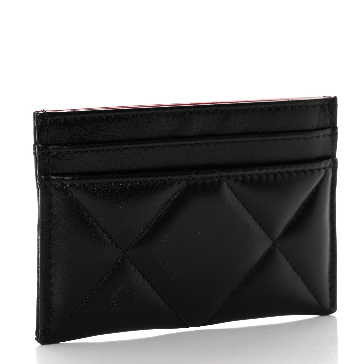 Chanel Lambskin Quilted Chanel 19 Card Holder Black 3 of 9