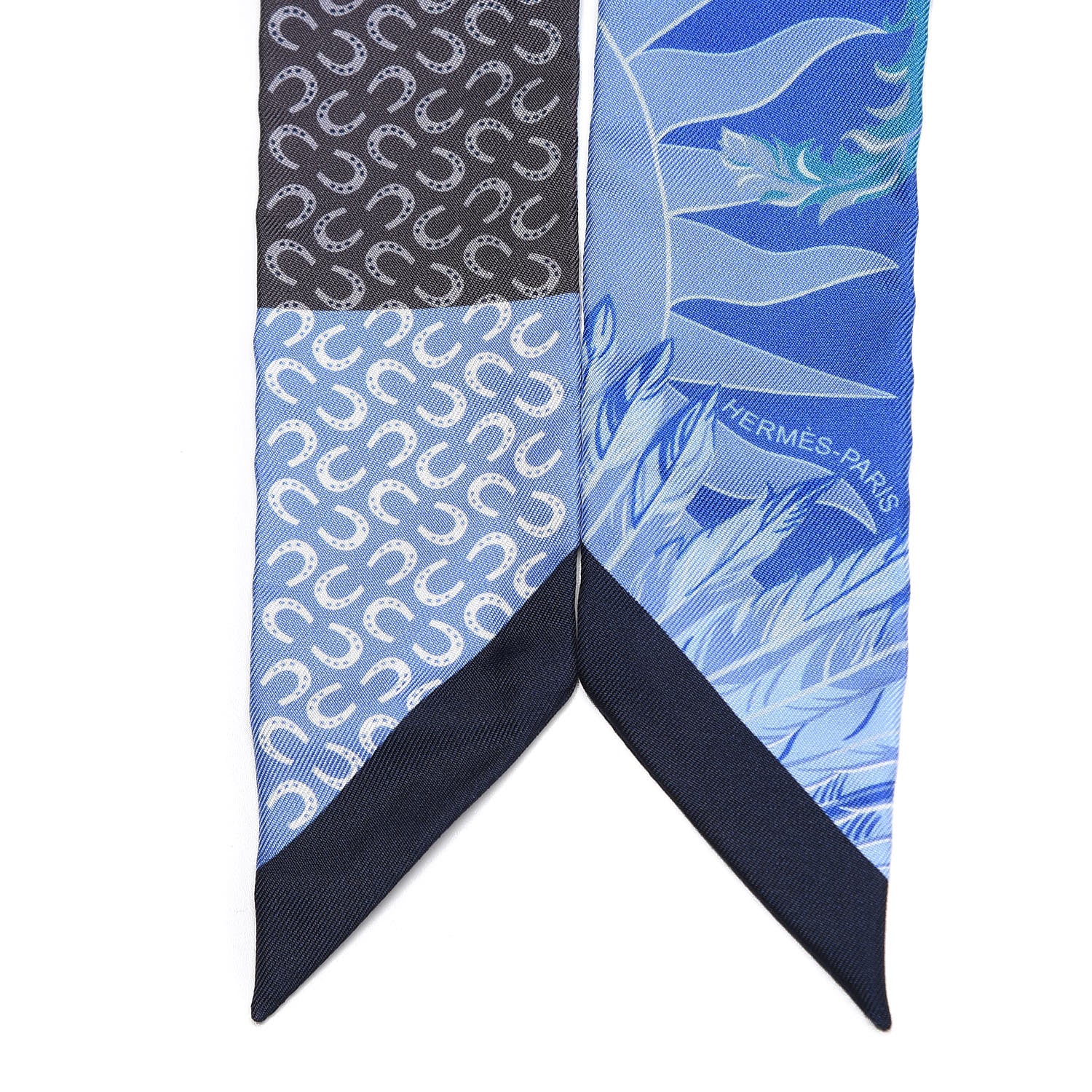 Hermes Silk Cheval Phoenix Twilly Marine Ciel Cobalt 3 of 5