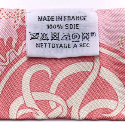 Hermes Silk Ex-Libris Twilly Rose Pale Vert Ocre 4 of 4