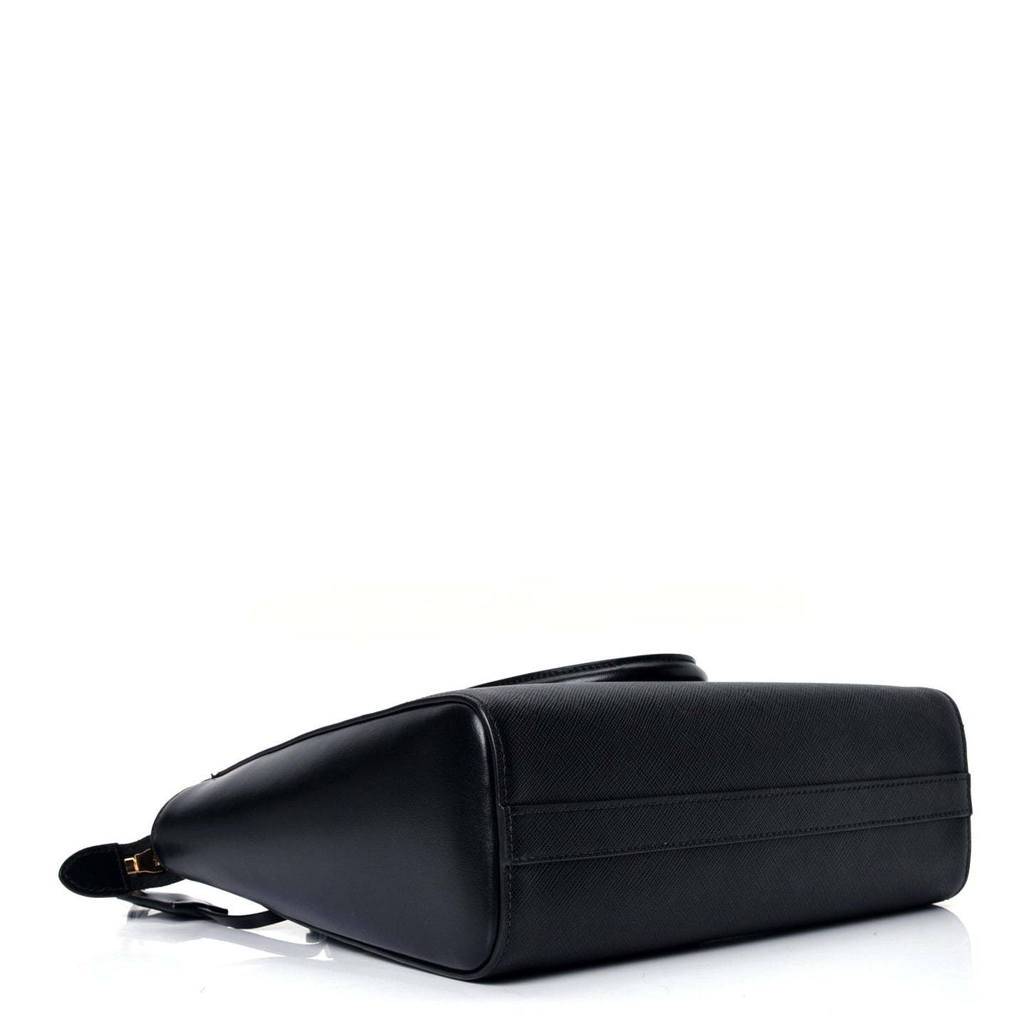 Saffiano Soft Calfskin Small Zippered Tote Black