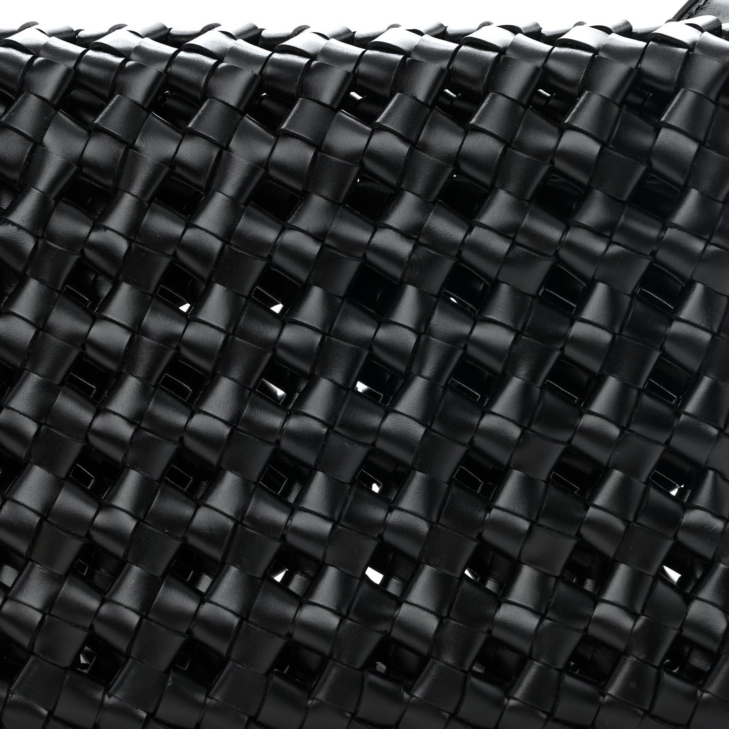 Nappa Intrecciato Crochet The Window Crossbody Bag Black