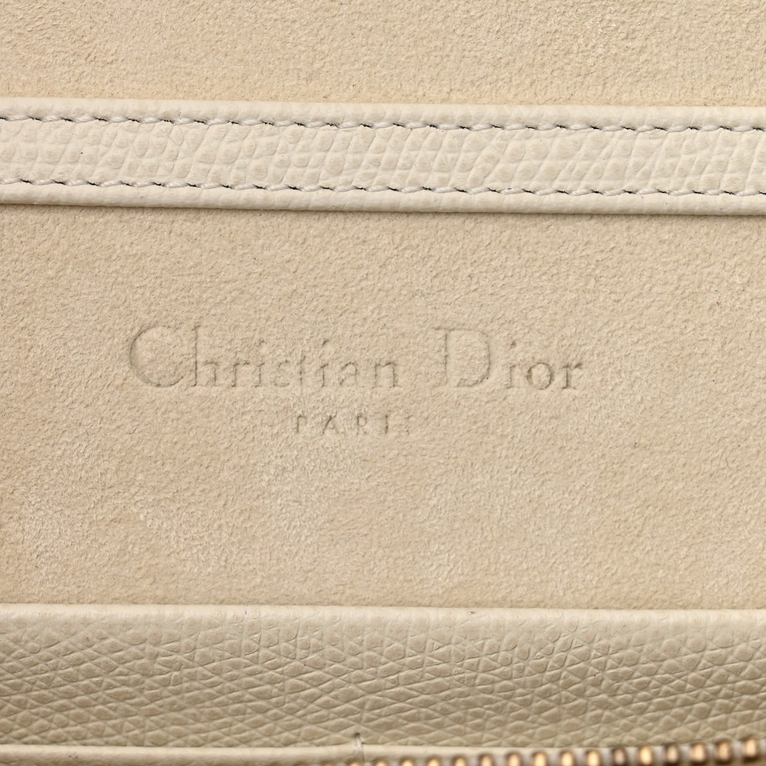 Christian Dior Grained Calfskin Saddle Chain Pouch Off White 5 of 10