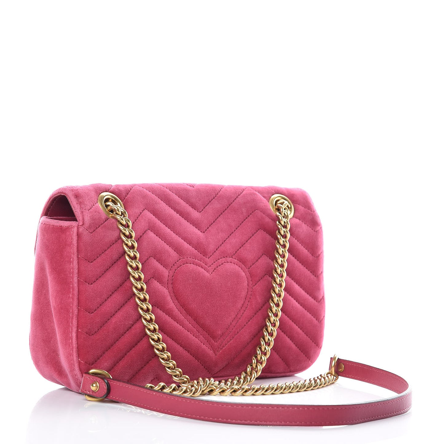 Velvet Matelasse Small GG Marmont Shoulder Bag Light Raspberry Rose