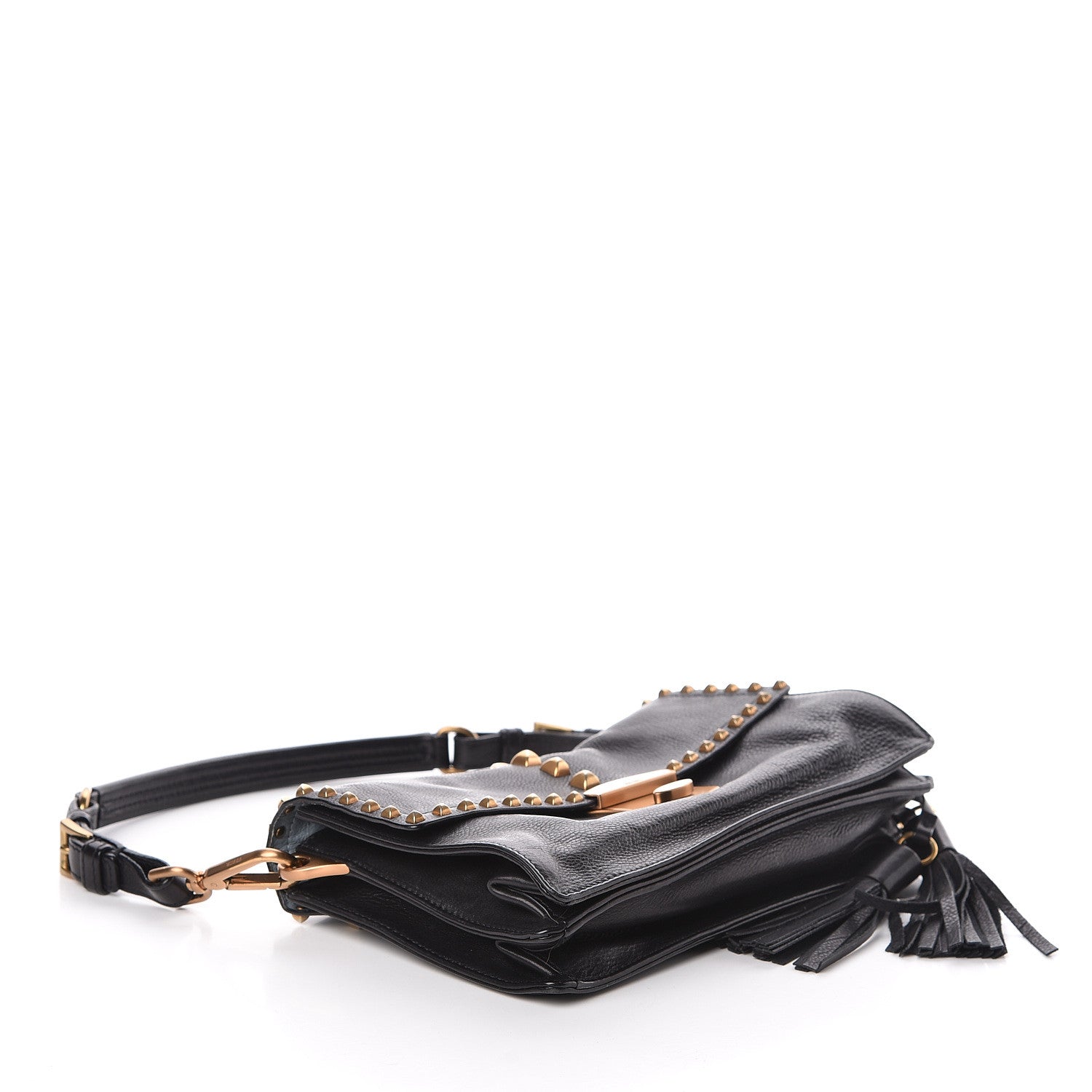 Prada Berlino Sound Semitracolla Studded Bag Black 4 of 10