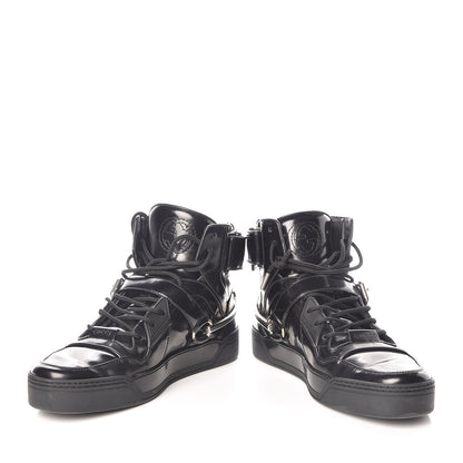Gucci Calfskin Mens Horsebit High Top Spur Sneakers 7.5 Black 6 of 10