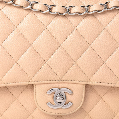 Chanel Caviar Quilted Medium Double Flap Beige Clair 8 of 16