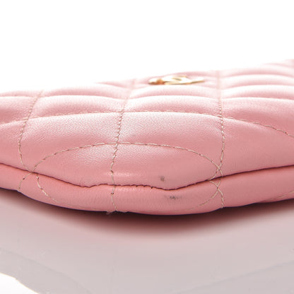 Chanel Lambskin Quilted Small Cosmetic Case Pink 8 of 12
