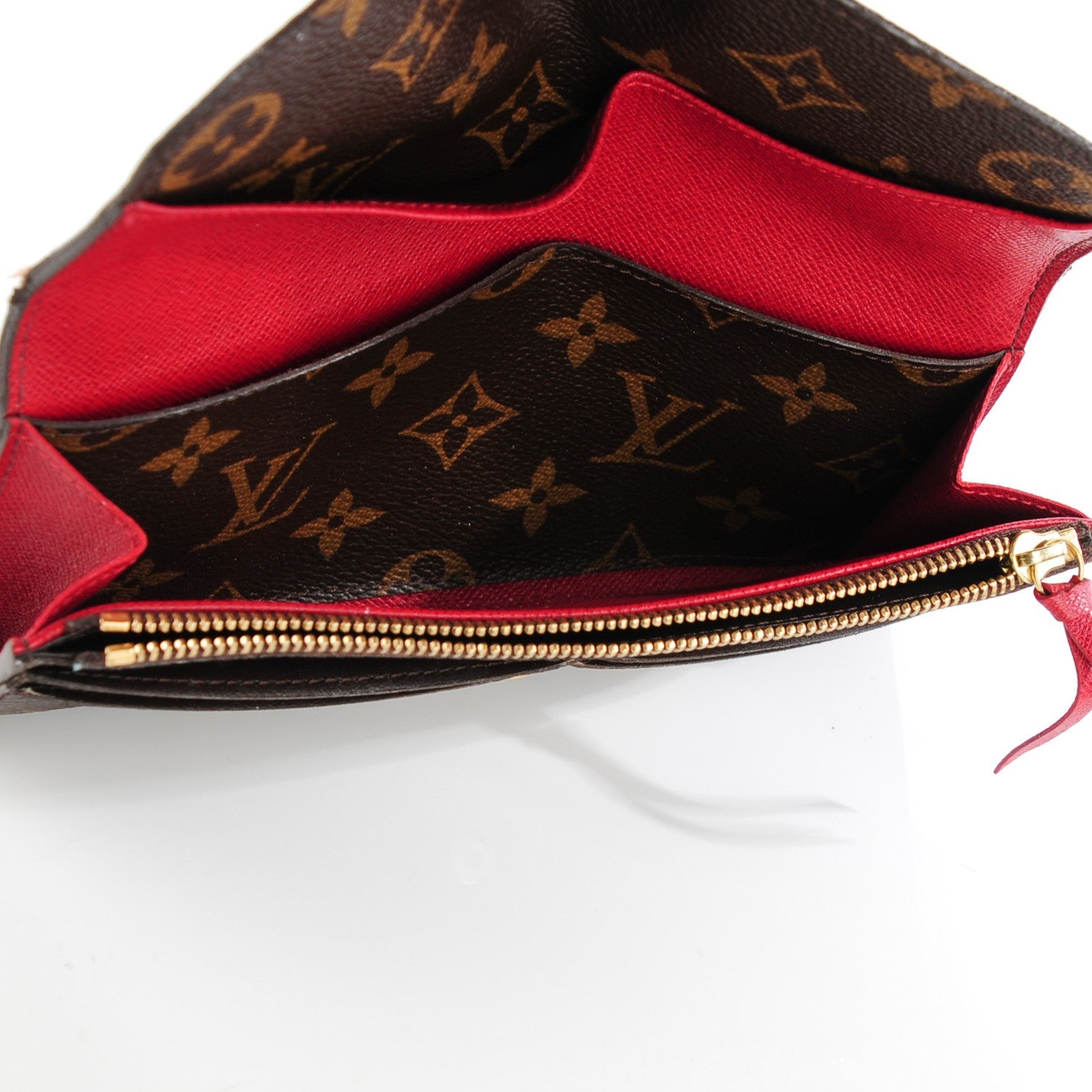Louis Vuitton Monogram Emilie Wallet Red 6 of 9