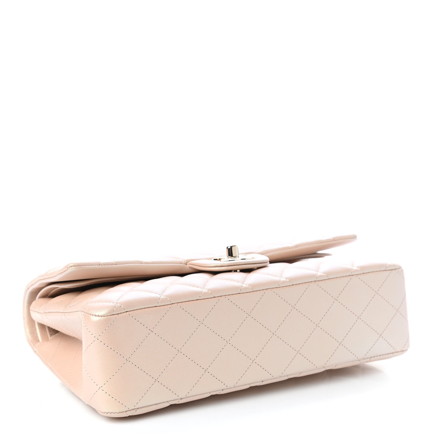 Chanel Iridescent Calfskin Quilted Medium Double Flap Beige 3 of 4