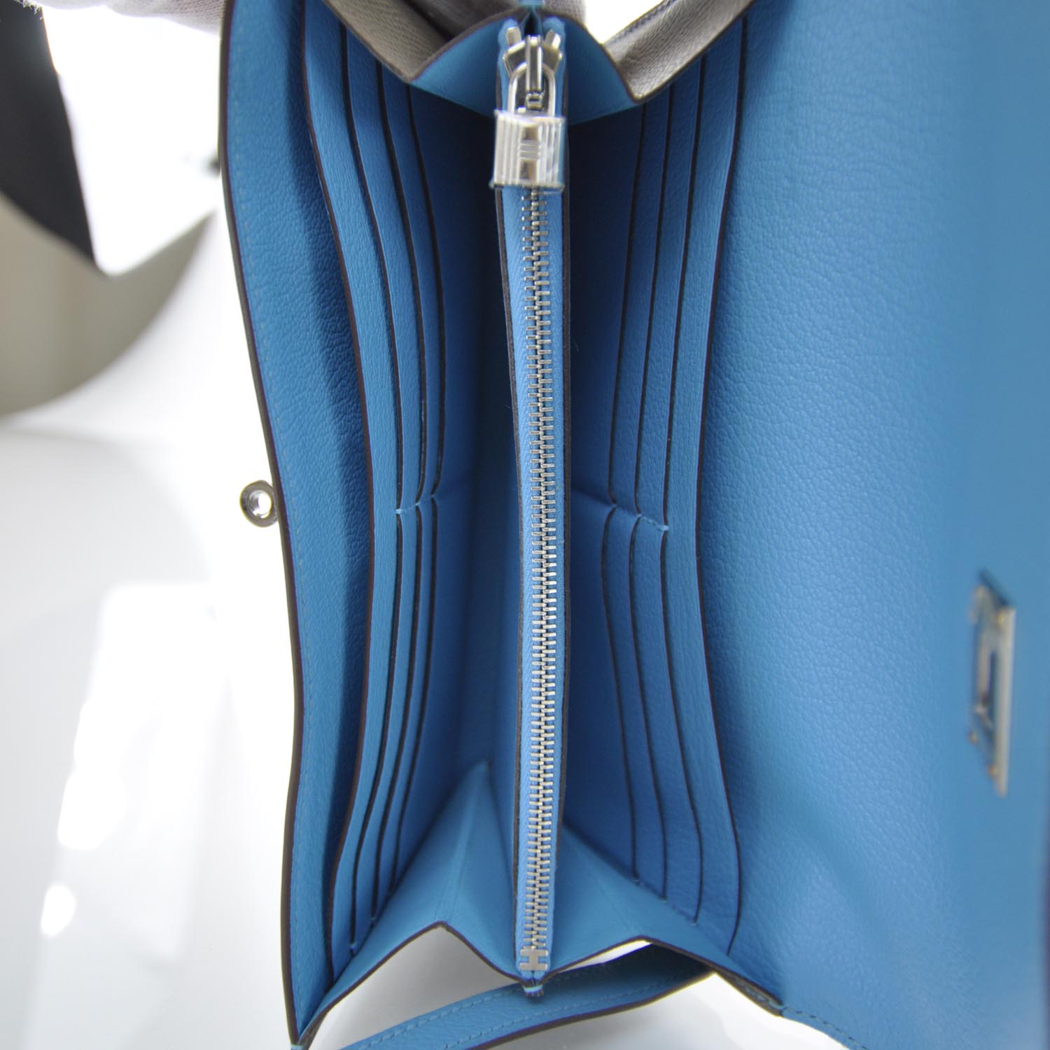 Hermes Epsom Candy Kelly Longue Wallet Bleu Aztec 7 of 11