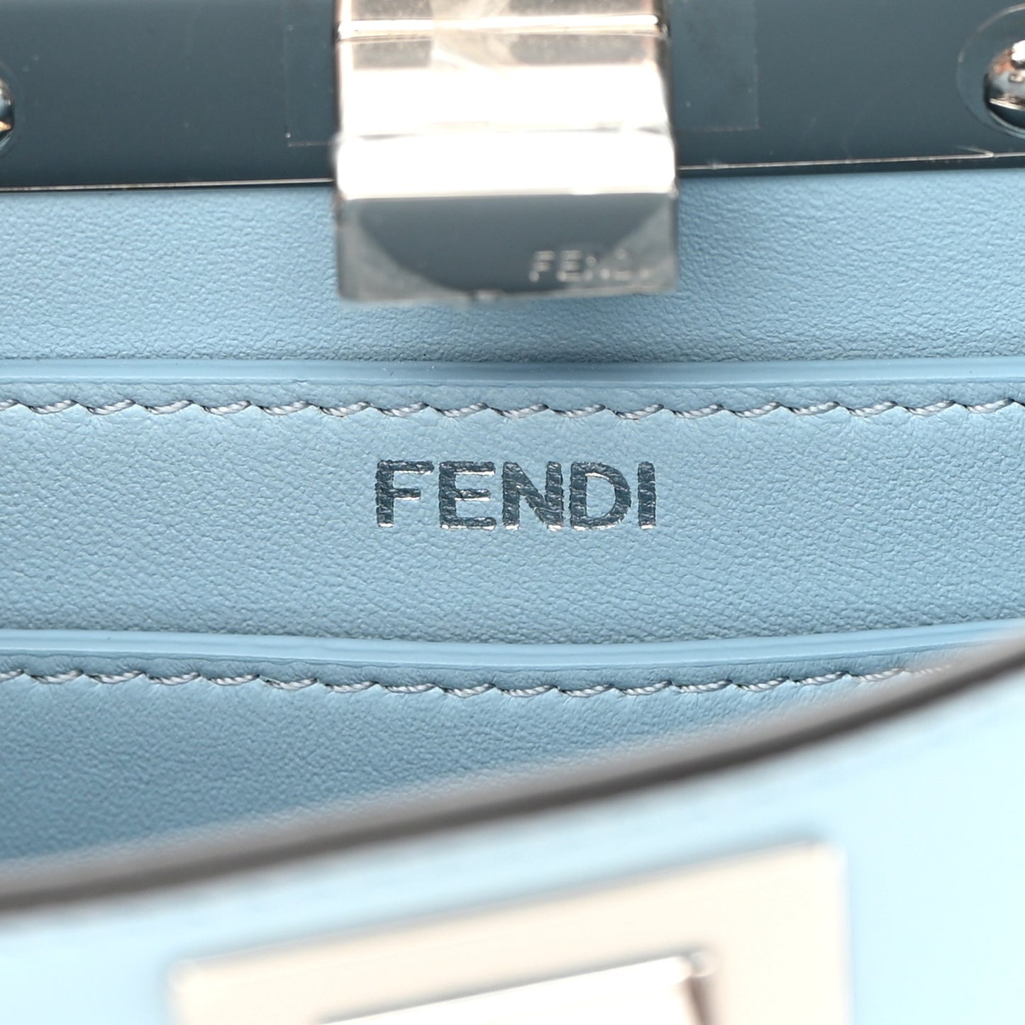 Shiny Nappa Petite Peekaboo I SEE U Satchel Azzurro Baby