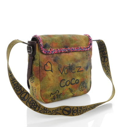 Chanel Washed Toile Graffiti On The Pavements Messenger Khaki Multicolor 3 of 7