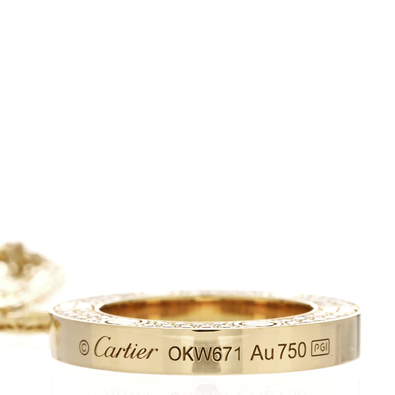 Cartier 18K Yellow Gold Diamond LOVE Paved Necklace 5 of 5