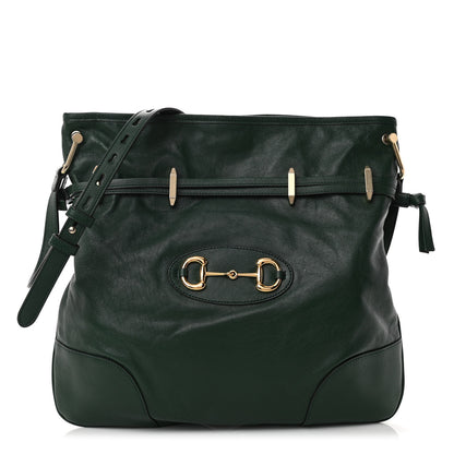 Gucci Sakai Calfskin Horsebit 1955 Cinch Top Messenger Bag Vintage Green 1 of 10