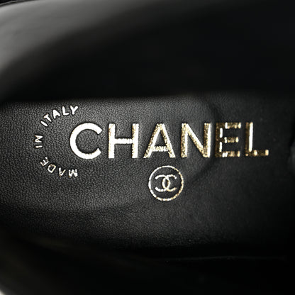 Chanel Shiny Goatskin Calfskin Quilted Lace Up Combat Boots 42 Black 8 of 8