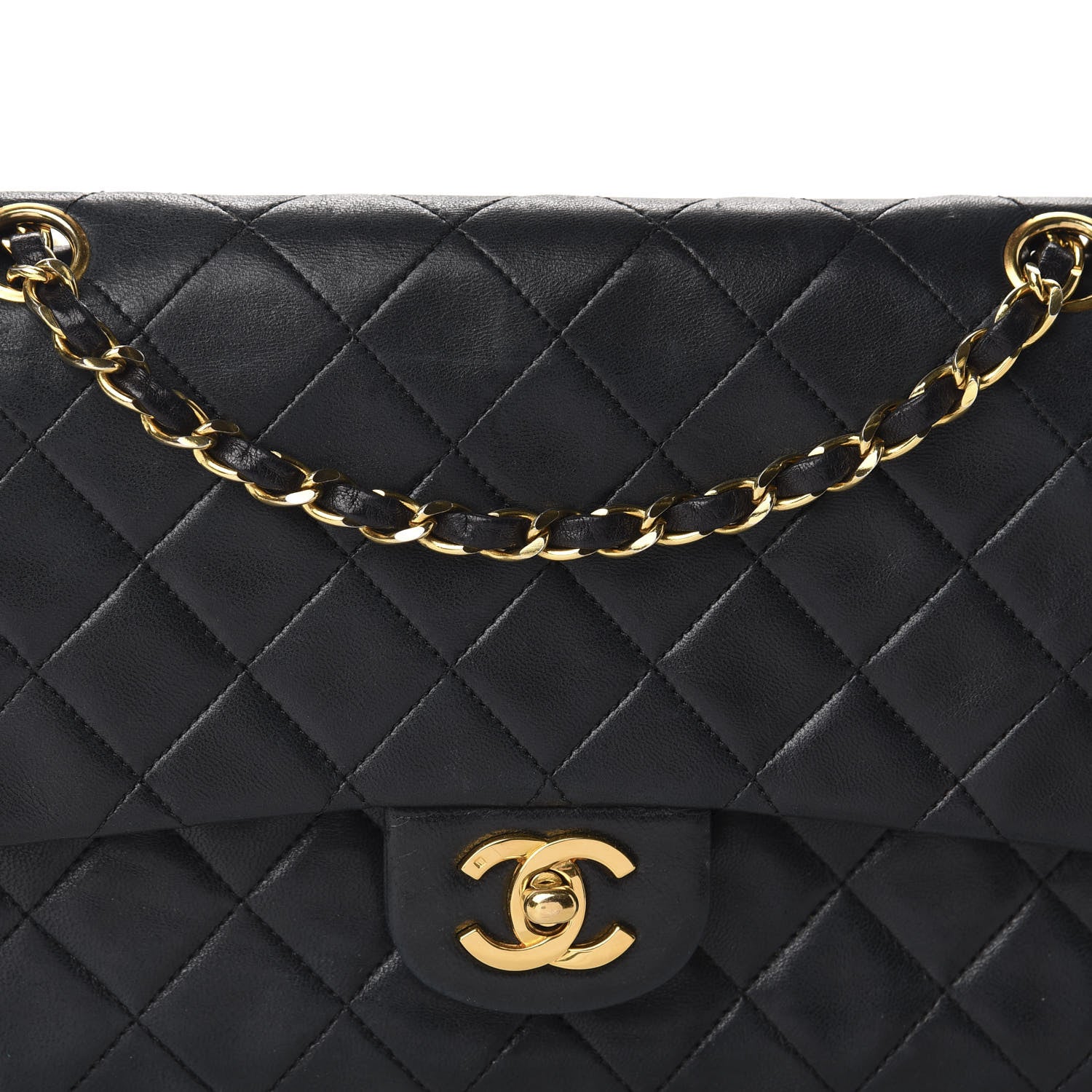 Chanel Lambskin Quilted Medium Double Flap Black 12 of 12