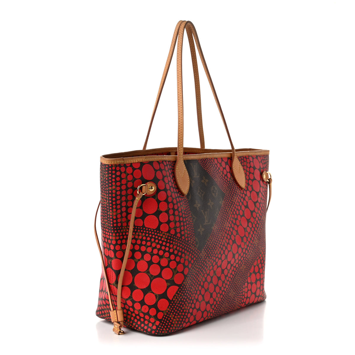 Louis Vuitton Monogram Kusama Waves Neverfull MM Red 3 of 10