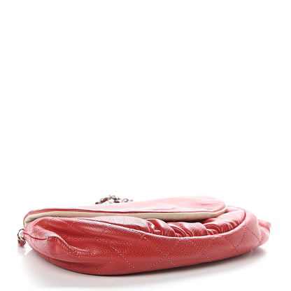 Chanel Lambskin Half Moon Wallet On Chain WOC Red 4 of 12